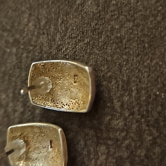 Sterling Silver 925 Abalone Shell Mosaic Post Earrings - Picture 6 of 6